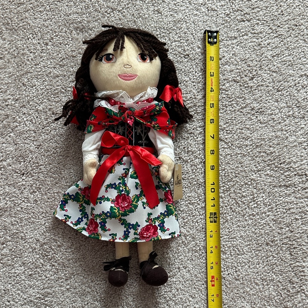 Handmade Polish Rag Doll in floral dress